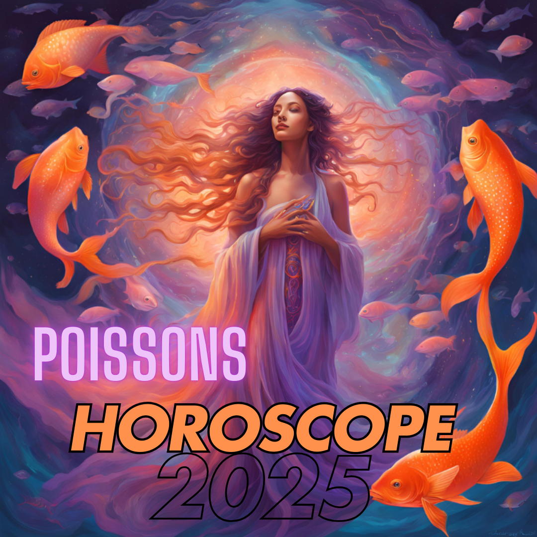 Poisson horoscope 2025 Creation digitale Magali Tranchant maggie-design.com